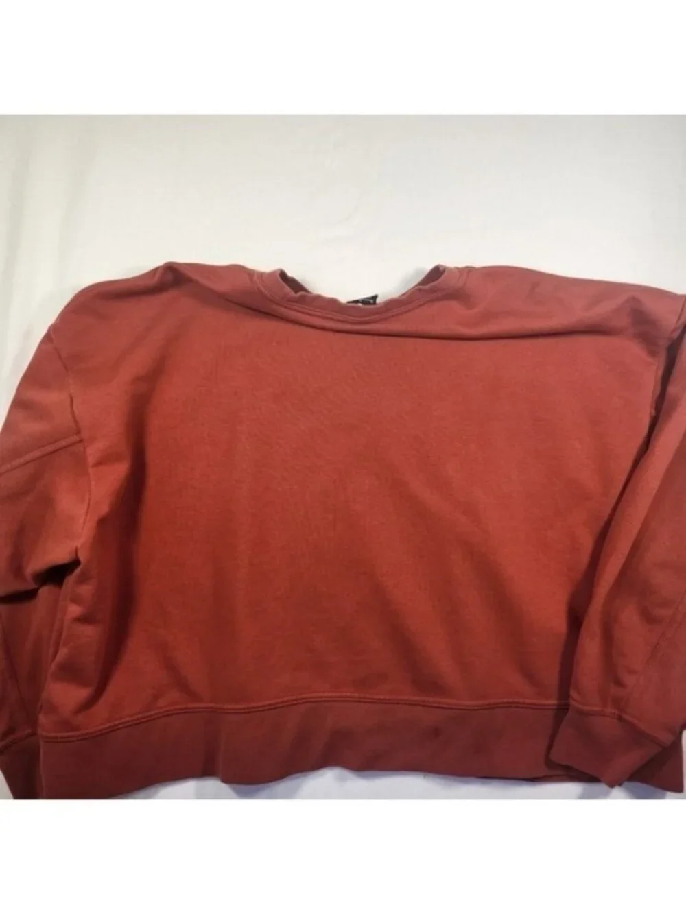 Nike Womens XL Burnt‎ Orange Crewneck Sweatshirt Leopard Print Swoosh Logo